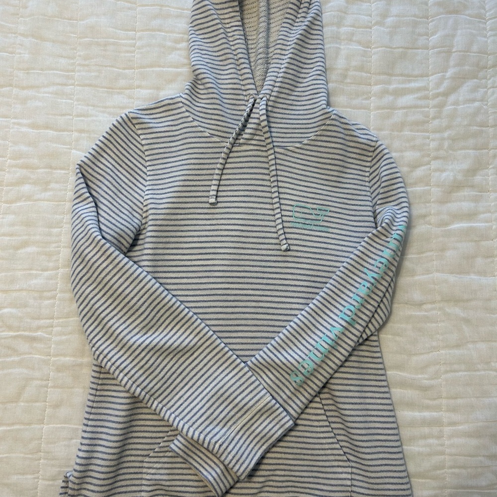 Vineyard Vines Gray and Blue Relaxed Hoodie